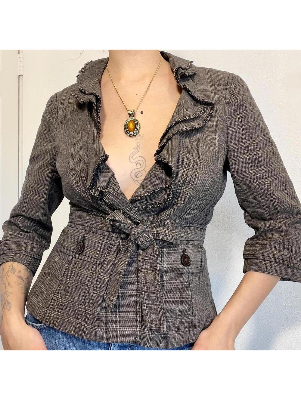 Brown Plaid Blazer